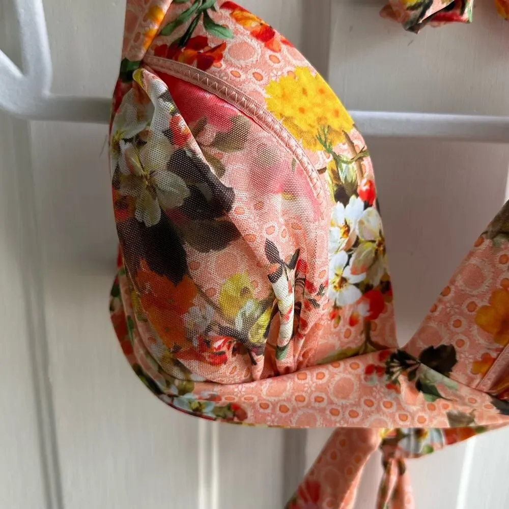Jets by Jessika Allen Floral 50s Gathered Halter Bikini Top
